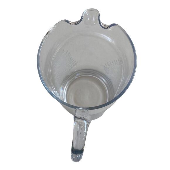 Vintage Cut Glass Fern Pattern Clear Glass 8 1/4”” Tall Pitcher - Picture 7 of 15